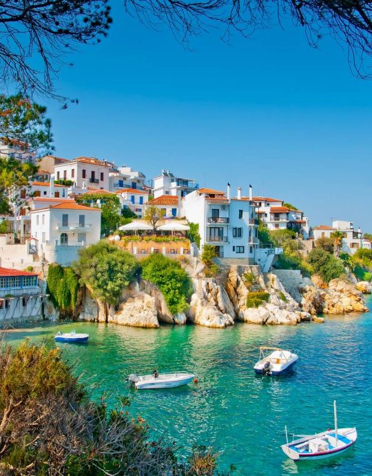 the Old part in town of island Skiathos in Greece